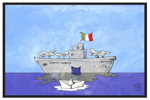 Cartoon: Dreier-Gipfel für Europa (medium) by Kostas Koufogiorgos tagged karikatur,koufogiorgos,illustration,cartoon,italien,deutschland,frankreich,merkel,renzi,hollande,flugzeugträger,garibaldi,ventotene,europa,eu,schiffchen,meer,gipfel,politik,karikatur,koufogiorgos,illustration,cartoon,italien,deutschland,frankreich,merkel,renzi,hollande,flugzeugträger,garibaldi,ventotene,europa,eu,schiffchen,meer,gipfel,politik