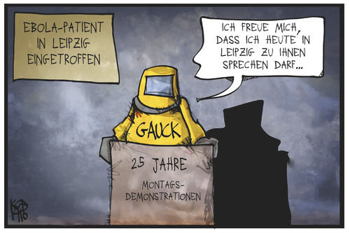 Cartoon: Ebola (medium) by Kostas Koufogiorgos tagged karikatur,koufogiorgos,illustration,cartoon,gauck,ebola,leipzig,demokratie,rede,montagsdemonstration,krankheit,virus,bundespräsident,politik,gesundheit,karikatur,koufogiorgos,illustration,cartoon,gauck,ebola,leipzig,demokratie,rede,montagsdemonstration,krankheit,virus,bundespräsident,politik,gesundheit