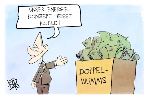 Cartoon: Energiekonzept Kohle (medium) by Kostas Koufogiorgos tagged karikatur,koufogiorgos,kohle,geld,wumms,energie,scholz,paket,karikatur,koufogiorgos,kohle,geld,wumms,energie,scholz,paket