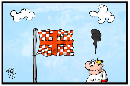 Cartoon: England-Kroatien (medium) by Kostas Koufogiorgos tagged karikatur,koufogiorgos,illustration,cartoon,england,kroatien,fahne,flagge,wm,niederlage,finale,fussball,sport,karikatur,koufogiorgos,illustration,cartoon,england,kroatien,fahne,flagge,wm,niederlage,finale,fussball,sport