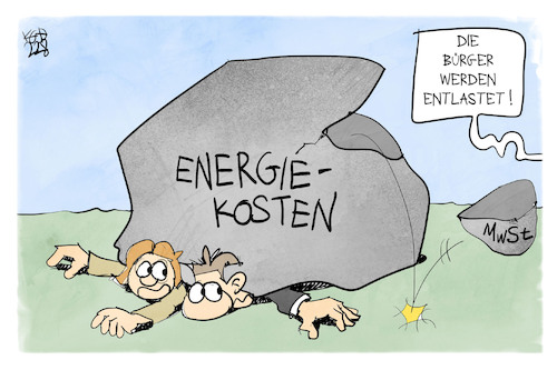 Cartoon: Entlastung (medium) by Kostas Koufogiorgos tagged karikatur,koufogiorgos,entlastung,gas,mehrwertsteuer,energie,kosten,preis,stein,last,karikatur,koufogiorgos,entlastung,gas,mehrwertsteuer,energie,kosten,preis,stein,last