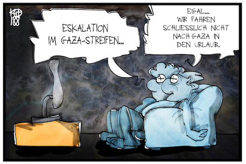 Cartoon: Eskalation in Gaza (medium) by Kostas Koufogiorgos tagged karikatur,koufogiorgos,illustration,cartoon,gaza,fernsehen,nachrichten,zuschauer,konsument,medien,urlaub,ignoranz,palästina,israel,krieg,konflikt,politik,karikatur,koufogiorgos,illustration,cartoon,gaza,fernsehen,nachrichten,zuschauer,konsument,medien,urlaub,ignoranz,palästina,israel,krieg,konflikt,politik