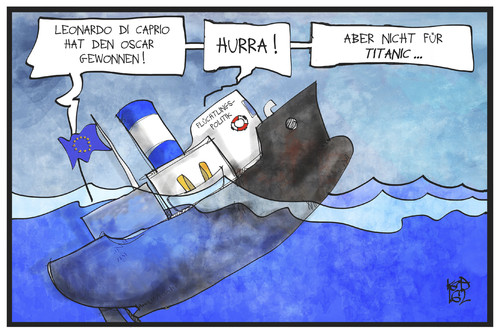 Cartoon: EU-Flüchtlingspolitik (medium) by Kostas Koufogiorgos tagged karikatur,koufogiorgos,illustration,cartoon,titanic,film,oscar,leonardo,di,caprio,eu,europa,flüchtlingspolitik,schiff,untergang,preisverleihung,karikatur,koufogiorgos,illustration,cartoon,titanic,film,oscar,leonardo,di,caprio,eu,europa,flüchtlingspolitik,schiff,untergang,preisverleihung