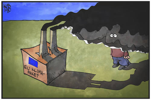 Cartoon: EU-Klimagipfel (medium) by Kostas Koufogiorgos tagged karikatur,koufogiorgos,illustration,cartoon,eu,europa,klima,paket,emissionen,luft,umwelt,politik,umweltschutz,karikatur,koufogiorgos,illustration,cartoon,eu,europa,klima,paket,emissionen,luft,umwelt,politik,umweltschutz