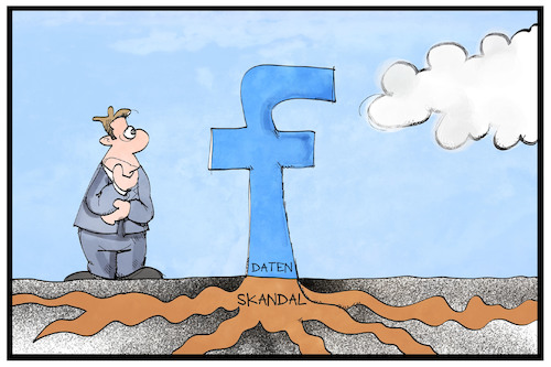 Cartoon: Facebook-Datenskandal (medium) by Kostas Koufogiorgos tagged karikatur,koufogiorgos,illustration,cartoon,facebook,zuckerberg,konfrontation,spitze,daten,skandal,cambridge,analytica,user,nutzer,internet,soziale,medien,social,media,karikatur,koufogiorgos,illustration,cartoon,facebook,zuckerberg,konfrontation,spitze,daten,skandal,cambridge,analytica,user,nutzer,internet,soziale,medien,social,media