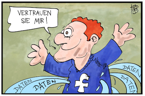 Cartoon: Facebook (medium) by Kostas Koufogiorgos tagged karikatur,koufogiorgos,illustration,cartoon,facebook,zuckerberg,daten,leck,vertrauen,data,storage,internet,digital,social,media,soziale,medien,nutzer,karikatur,koufogiorgos,illustration,cartoon,facebook,zuckerberg,daten,leck,vertrauen,data,storage,internet,digital,social,media,soziale,medien,nutzer