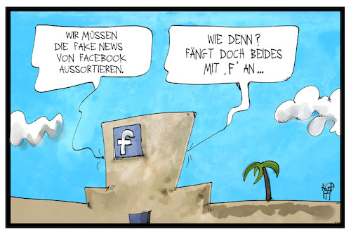 Cartoon: Fake News (medium) by Kostas Koufogiorgos tagged karikatur,koufogiorgos,illustration,cartoon,fake,news,falschnachricht,facebook,soziale,netzwerke,filter,sortieren,firmenzentrale,internet,medien,karikatur,koufogiorgos,illustration,cartoon,fake,news,falschnachricht,facebook,soziale,netzwerke,filter,sortieren,firmenzentrale,internet,medien