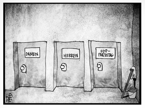 Cartoon: FDP-Parteitag (medium) by Kostas Koufogiorgos tagged karikatur,koufogiorgos,cartoon,illustration,fdp,parteitag,europawahl,raum,wc,toilette,politik,partei,liberale,karikatur,koufogiorgos,cartoon,illustration,fdp,parteitag,europawahl,raum,wc,toilette,politik,partei,liberale