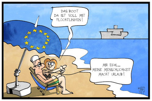 Cartoon: Flüchtlinge im Mittelmeer (medium) by Kostas Koufogiorgos tagged karikatur,koufogiorgos,illustration,cartoon,fluechtlinge,urlaub,strand,meer,mittelmeer,ignoranz,ferien,erholung,flüchtlingspolitik,europa,eu,karikatur,koufogiorgos,illustration,cartoon,fluechtlinge,urlaub,strand,meer,mittelmeer,ignoranz,ferien,erholung,flüchtlingspolitik,europa,eu