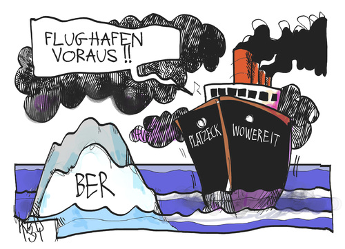 Cartoon: Flughafen BER (medium) by Kostas Koufogiorgos tagged ber,berlin,flughafen,titanic,untergang,platzeck,wowereit,karikatur,kostas,koufogiorgos,ber,berlin,flughafen,titanic,untergang,platzeck,wowereit,karikatur,kostas,koufogiorgos