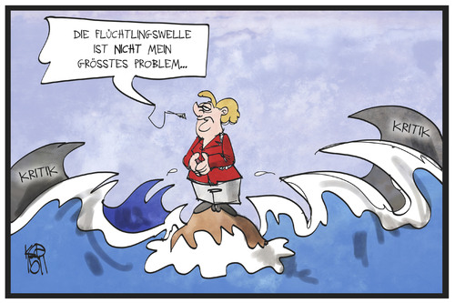 Cartoon: Flutwelle für Merkel (medium) by Kostas Koufogiorgos tagged karikatur,koufogiorgos,illustration,cartoon,merkel,kritik,cdu,krise,bundeskanzlerin,meer,wogen,politik,karikatur,koufogiorgos,illustration,cartoon,merkel,kritik,cdu,krise,bundeskanzlerin,meer,wogen,politik