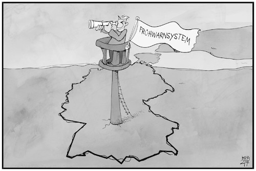 Cartoon: Frühwarnsystem (medium) by Kostas Koufogiorgos tagged karikatur,koufogiorgos,illustration,cartoon,frühwarnsystem,deutschland,altmodisch,späher,karikatur,koufogiorgos,illustration,cartoon,frühwarnsystem,deutschland,altmodisch,späher