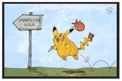 Cartoon: Gamescom (medium) by Kostas Koufogiorgos tagged karikatur,koufogiorgos,illustration,cartoon,gamescom,köln,pokemon,spiel,video,gaming,virtual,reality,vr,messe,unterhaltung,karikatur,koufogiorgos,illustration,cartoon,gamescom,köln,pokemon,spiel,video,gaming,virtual,reality,vr,messe,unterhaltung