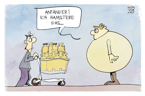 Cartoon: Gas hamstern (medium) by Kostas Koufogiorgos tagged karikatur,koufogiorgos,gas,hamstern,verbraucher,supermarkt,einkaufen,energie,karikatur,koufogiorgos,gas,hamstern,verbraucher,supermarkt,einkaufen,energie