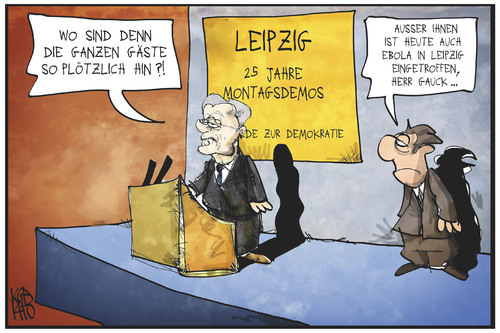 Cartoon: Gauck und Ebola in Leipzig (medium) by Kostas Koufogiorgos tagged karikatur,koufogiorgos,illustration,cartoon,gauck,ebola,leipzig,demokratie,rede,montagsdemonstration,krankheit,virus,bundespräsident,politik,gesundheit,karikatur,koufogiorgos,illustration,cartoon,gauck,ebola,leipzig,demokratie,rede,montagsdemonstration,krankheit,virus,bundespräsident,politik,gesundheit