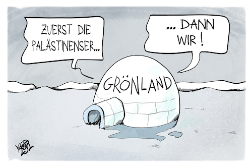 Cartoon: Gaza und Grönland (medium) by Kostas Koufogiorgos tagged karikatur,koufogiorgos,gaza,grönland,iglu,vertreibung,karikatur,koufogiorgos,gaza,grönland,iglu,vertreibung