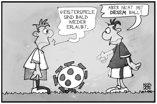 Cartoon: Geisterspiele (medium) by Kostas Koufogiorgos tagged karikatur,koufogiorgos,illustration,cartoon,geiserspiel,fussball,corona,ball,covid19,sport,lockdown,karikatur,koufogiorgos,illustration,cartoon,geiserspiel,fussball,corona,ball,covid19,sport,lockdown