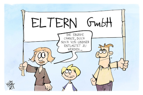 Cartoon: Geld für Familien (medium) by Kostas Koufogiorgos tagged karikatur,koufogiorgos,geld,gmbh,familie,förderung,unterstützung,karikatur,koufogiorgos,geld,gmbh,familie,förderung,unterstützung