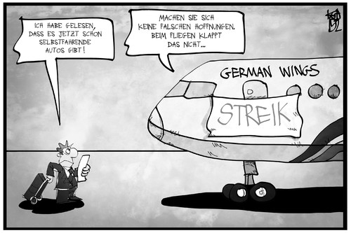 Cartoon: German Wings (medium) by Kostas Koufogiorgos tagged koufogiorgos,karikatur,illustration,cartoon,germanwings,lufthansa,flugzeug,streik,passagier,kunde,arbeitskampf,pilot,karikatur,koufogiorgos,illustration,cartoon,germanwings,lufthansa,flugzeug,streik,passagier,kunde,arbeitskampf,pilot