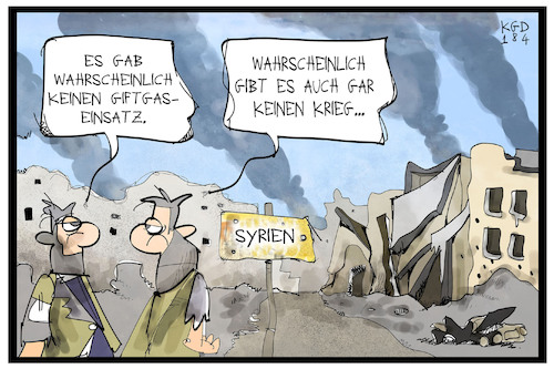 Cartoon: Giftgas in Syrien (medium) by Kostas Koufogiorgos tagged karikatur,koufogiorgos,illustration,cartoon,giftgas,syrien,krieg,konflikt,ruine,trümmer,angriff,kriegsverbrechen,karikatur,koufogiorgos,illustration,cartoon,giftgas,syrien,krieg,konflikt,ruine,trümmer,angriff,kriegsverbrechen