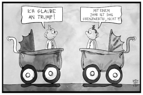 Cartoon: Glauben an Trump (medium) by Kostas Koufogiorgos tagged karikatur,koufogiorgos,illustration,cartoon,trump,glaube,kind,kinderwagen,karikatur,koufogiorgos,illustration,cartoon,trump,glaube,kind,kinderwagen