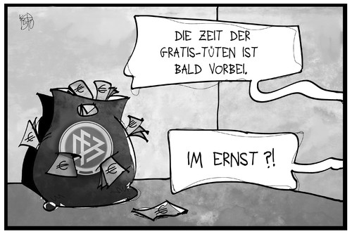 Cartoon: Gratis-Tüten (medium) by Kostas Koufogiorgos tagged karikatur,koufogiorgos,illustration,cartoon,dfb,fussball,bund,verband,korruption,tüte,geld,plastik,umwelt,umweltschutz,einzelhandel,wirtschaft,verbraucher,karikatur,koufogiorgos,illustration,cartoon,dfb,fussball,bund,verband,korruption,tüte,geld,plastik,umwelt,umweltschutz,einzelhandel,wirtschaft,verbraucher