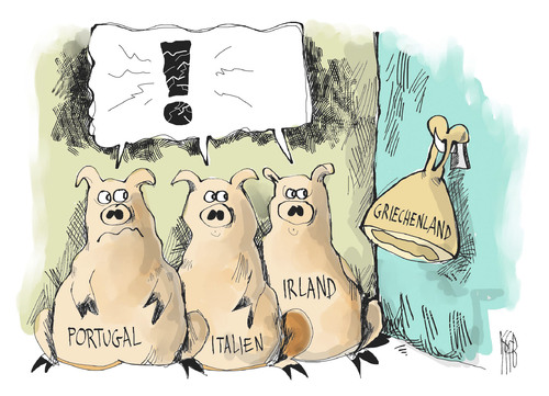 Cartoon: Griechenland-Rettung (medium) by Kostas Koufogiorgos tagged europa,deutschland,rolle,europe,role,leading,germany,krise,euro,führungsrolle,griechenland,rettung,eu,waehrung,schulden,schwein,schinken,bankrott,pleite,italien,irland,portugal,piigs,europaeische,union,wirtschaft,politik,karikatur,kostas,koufogiorgos,griechenland,rettung,euro,eu,schulden,krise,schwein,schinken