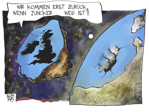 Cartoon: Großbritannien auf Abwegen (medium) by Kostas Koufogiorgos tagged karikatur,koufogiorgos,illustration,cartoon,cameron,großbritannien,england,uk,eu,europa,welt,planet,erde,mitgliedschaft,erpressung,juncker,politik,karikatur,koufogiorgos,illustration,cartoon,cameron,großbritannien,england,uk,eu,europa,welt,planet,erde,mitgliedschaft,erpressung,juncker,politik