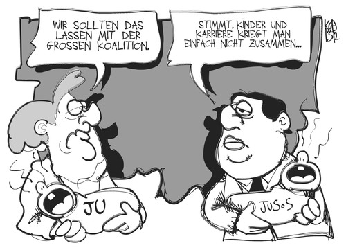 Cartoon: Große Koalition (medium) by Kostas Koufogiorgos tagged regierung,koufogiorgos,karikatur,ju,jusos,spd,union,gabriel,merkel,groko,groko,merkel,gabriel,union,spd,jusos,ju,karikatur,koufogiorgos,regierung