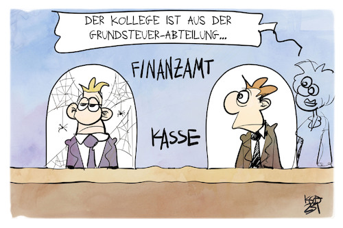 Cartoon: Grundsteuererklärung (medium) by Kostas Koufogiorgos tagged karikatur,koufogiorgos,grundsteuererklaerung,finanzamt,grundsteuer,elster,karikatur,koufogiorgos,grundsteuererklaerung,finanzamt,grundsteuer,elster