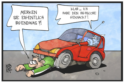 Cartoon: Handy am Steuer (medium) by Kostas Koufogiorgos tagged karikatur,koufogiorgos,illustration,cartoon,handy,auto,autofahrer,verkehr,unfall,sms,smartphone,strasse,fussgänger,karikatur,koufogiorgos,illustration,cartoon,handy,auto,autofahrer,verkehr,unfall,sms,smartphone,strasse,fussgänger