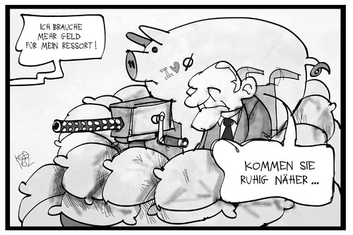 Cartoon: Haushalt (medium) by Kostas Koufogiorgos tagged karikatur,koufogiorgos,illustration,cartoon,geld,haushalt,schaeuble,null,budget,ressort,verteidigung,politik,finanzminister,karikatur,koufogiorgos,illustration,cartoon,geld,haushalt,schaeuble,null,budget,ressort,verteidigung,politik,finanzminister