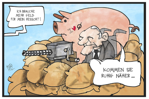 Cartoon: Haushalt (medium) by Kostas Koufogiorgos tagged karikatur,koufogiorgos,illustration,cartoon,geld,haushalt,schaeuble,null,budget,ressort,verteidigung,politik,finanzminister,karikatur,koufogiorgos,illustration,cartoon,geld,haushalt,schaeuble,null,budget,ressort,verteidigung,politik,finanzminister