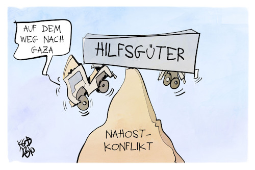 Cartoon: Hilfsgüter für Gaza (medium) by Kostas Koufogiorgos tagged karikatur,koufogiorgos,gaza,hilfsgüter,lkw,nahost,konflikt,karikatur,koufogiorgos,gaza,hilfsgüter,lkw,nahost,konflikt