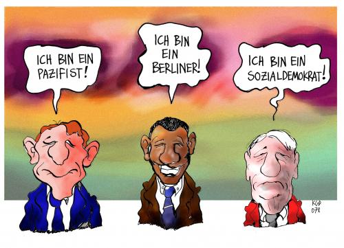 Cartoon: Ich bin ein Sozialdemokrat (medium) by Kostas Koufogiorgos tagged wolfgang,clement,spd,ausschluss,george,bush,barack,obama,berlin,kurt,beck,andrea,ypsilanti,rwe,atomkraft,wahl,hessen,bochum,basis,nordrhein,westfalen,kostas,koufogiorgos,george bush,george,bush,barack obama,barack,obama,wolfgang clement,wolfgang,clement,usa,deutschland,berlin,wahl,wahlkampf,basis,hessen,nordrhein westfalen,nordrhein,westfalen,partei,parteien,politik,sozialdemokratie,sozialdemokrat,rauswurf,parteiausschluss,auschluss,pazifismus,pazifist,standpunkt,aussage,einschätzung,selbsteinschätzung,fehleinschätzung,ironie,missverständnis,verteidigung,wehren,abwehr,abwehren,trotz,trotzen,vergleich,vergleichen,parallele,parallel,gleichnis,gleichen,ähnlich,ähnlichkeit,ähneln