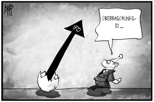 Cartoon: Ifo-Index (medium) by Kostas Koufogiorgos tagged karikatur,koufogiorgos,illustration,cartoon,ifo,index,michel,überraschung,überraschungsei,wirtschaft,karikatur,koufogiorgos,illustration,cartoon,ifo,index,michel,überraschung,überraschungsei,wirtschaft