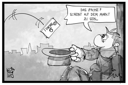 Cartoon: iPhone 7 (medium) by Kostas Koufogiorgos tagged karikatur,koufogiorgos,illustration,cartoon,iphone,bettler,armut,reichtum,verschwendung,mac,apple,smartphone,luxus,almosen,wegwerfen,wirtschaft,verbraucher,karikatur,koufogiorgos,illustration,cartoon,iphone,bettler,armut,reichtum,verschwendung,mac,apple,smartphone,luxus,almosen,wegwerfen,wirtschaft,verbraucher