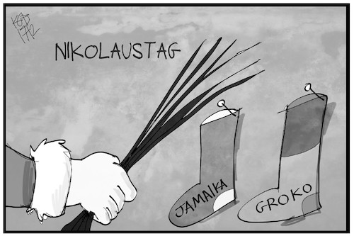 Cartoon: Jamaika oder Groko (medium) by Kostas Koufogiorgos tagged karikatur,koufogiorgos,illustration,cartoon,jamaika,groko,nikolaus,steifel,socke,nikolaustag,rute,regierungsbildung,koalition,politik,partei,demokratie,karikatur,koufogiorgos,illustration,cartoon,jamaika,groko,nikolaus,steifel,socke,nikolaustag,rute,regierungsbildung,koalition,politik,partei,demokratie