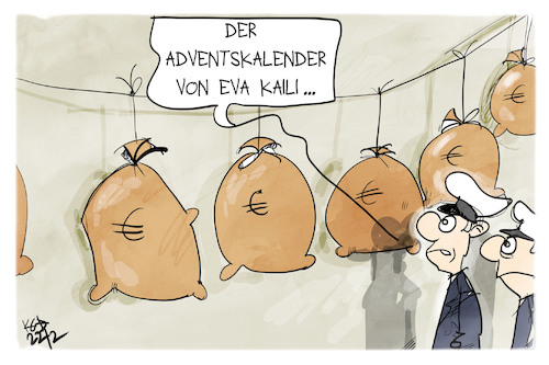 Cartoon: Kailis Adventskalender (medium) by Kostas Koufogiorgos tagged karikatur,koufogiorgos,kaili,adventskalender,geldsack,bestechung,korruption,eu,karikatur,koufogiorgos,kaili,adventskalender,geldsack,bestechung,korruption,eu