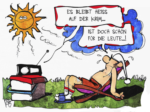 Cartoon: Kalter Krieg (medium) by Kostas Koufogiorgos tagged illustration,karikatur,cartoon,koufogiorgos,krieg,kalt,heiss,konflikt,krise,krim,ukraine,russland,sonne,sonnenbad,michel,wetter,klima,politik,illustration,karikatur,cartoon,koufogiorgos,krieg,kalt,heiss,konflikt,krise,krim,ukraine,russland,sonne,sonnenbad,michel,wetter,klima,politik