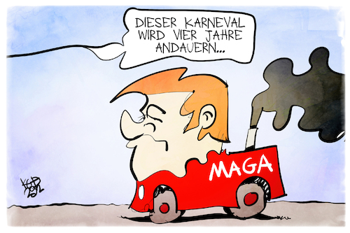 Cartoon: Karneval (medium) by Kostas Koufogiorgos tagged karikatur,koufogiorgos,karneval,legislatur,trump,usa,motivwagen,karikatur,koufogiorgos,karneval,legislatur,trump,usa,motivwagen