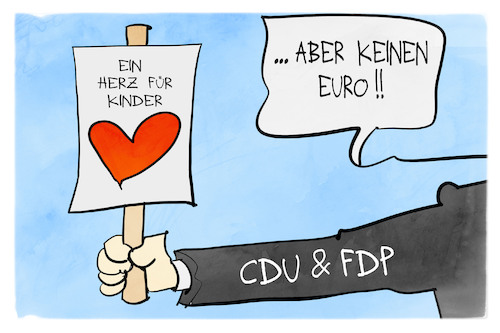 Cartoon: Kein Euro für Kinder (medium) by Kostas Koufogiorgos tagged karikatur,koufogiorgos,kinder,kindergrundsicherung,euro,geld,karikatur,koufogiorgos,kinder,kindergrundsicherung,euro,geld