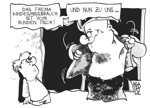 Cartoon: Kindesmissbrauch (medium) by Kostas Koufogiorgos tagged missbrauch,pädophilie,runder,tisch,vergewaltigung,gewalt,kind,sexualität,karikatur,kostas,koufogiorgos,missbrauch,pädophilie,runder,tisch,vergewaltigung,gewalt,kind,sexualität,karikatur,kostas,koufogiorgos