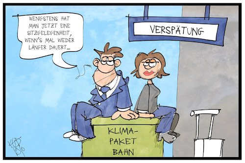 Cartoon: Klimapaket Bahn (medium) by Kostas Koufogiorgos tagged karikatur,koufogiorgos,illustration,cartoon,klima,paket,bahn,verspätung,reise,reisender,karikatur,koufogiorgos,illustration,cartoon,klima,paket,bahn,verspätung,reise,reisender