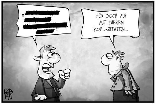 Cartoon: Kohl-Zitate (medium) by Kostas Koufogiorgos tagged karikatur,koufogiorgos,illustration,cartoon,kohl,zitat,schwan,buch,zensur,schwärzung,altbundeskanzler,biographie,karikatur,koufogiorgos,illustration,cartoon,kohl,zitat,schwan,buch,zensur,schwärzung,altbundeskanzler,biographie