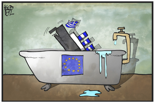 Cartoon: Kommando Untergang (medium) by Kostas Koufogiorgos tagged karikatur,koufogiorgos,cartoon,illustration,griechenland,eu,europa,badewanne,titanic,untergang,havarie,politik,karikatur,koufogiorgos,cartoon,illustration,griechenland,eu,europa,badewanne,titanic,untergang,havarie,politik