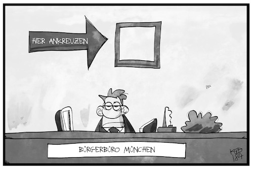 Cartoon: Kreuze in Bayern (medium) by Kostas Koufogiorgos tagged karikatur,koufogiorgos,illustration,cartoon,kreuz,bayern,amt,amtsstube,bürgerbüro,beamter,ankreuzen,christentum,tradition,gesetz,religion,karikatur,koufogiorgos,illustration,cartoon,kreuz,bayern,amt,amtsstube,bürgerbüro,beamter,ankreuzen,christentum,tradition,gesetz,religion