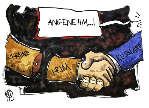 Cartoon: Krim-Krise (medium) by Kostas Koufogiorgos tagged karikatur,koufogiorgos,illustration,cartoon,russland,krim,ukraine,hand,handschlag,begrüssung,konflikt,krise,politik,beitritt,diplomatie,karikatur,koufogiorgos,illustration,cartoon,russland,krim,ukraine,hand,handschlag,begrüssung,konflikt,krise,politik,beitritt,diplomatie