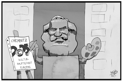 Cartoon: Kultuthauptstadt Chemnitz (medium) by Kostas Koufogiorgos tagged karikatur,koufogiorgos,illustration,cartoon,chemnitz,europa,eu,sachsen,marx,kulturhauptstadt,karikatur,koufogiorgos,illustration,cartoon,chemnitz,europa,eu,sachsen,marx,kulturhauptstadt