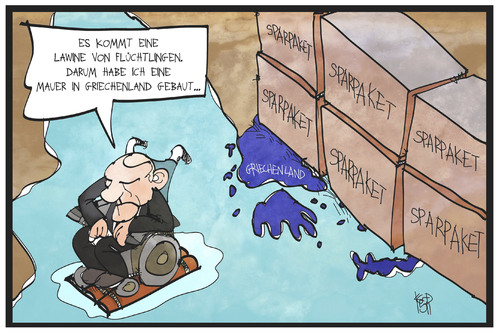 Cartoon: Lawine (medium) by Kostas Koufogiorgos tagged europa,flüchtlingskrise,flüchtlinge,sparpaket,griechenland,schäuble,lawine,cartoon,illustration,koufogiorgos,karikatur,karikatur,koufogiorgos,illustration,cartoon,lawine,schäuble,griechenland,sparpaket,flüchtlinge,flüchtlingskrise,europa